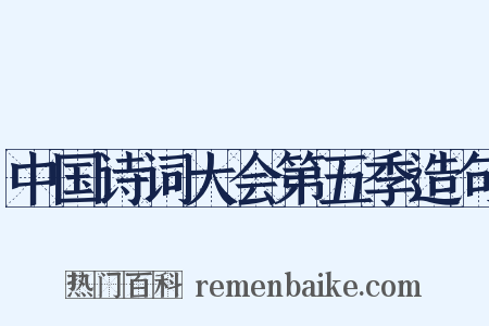 中国诗词大会第五季造句是什么意思的图片